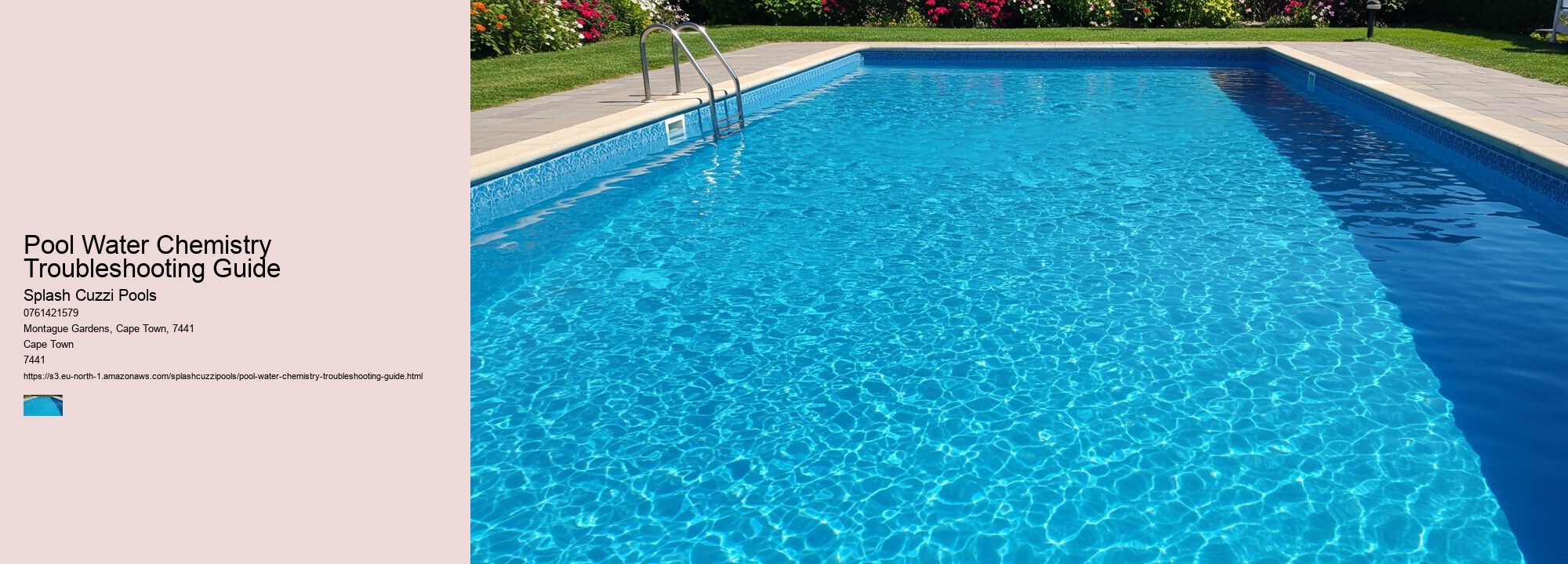 Pool Water Chemistry Troubleshooting Guide
