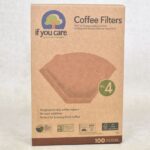 Front image of cardboard box, plastic-free, of If You Care unbleached Coffee Filters size number 4.