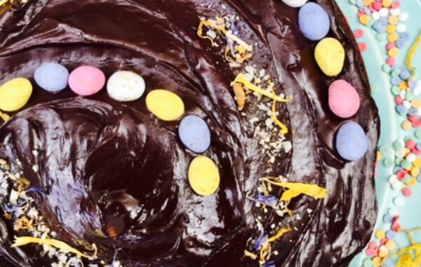 Dark Chocolate Ganache Cake  with Happy Hippy Salt Recipe