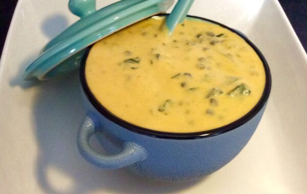 Two way lentil, spinach and nutmeg soup Recipe