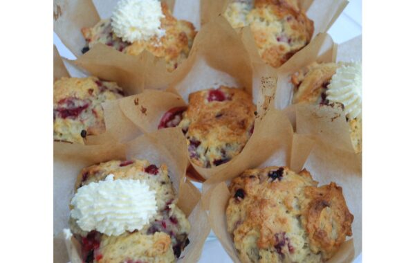 Wheat Free Delicious Summer Fruit Muffins with Rose Cream Recipe