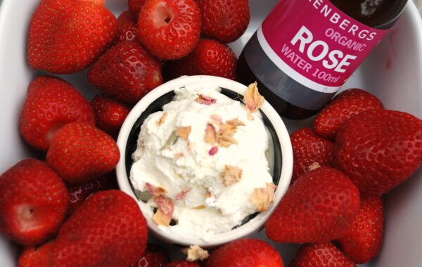 Strawberries with Rose Cream Recipe
