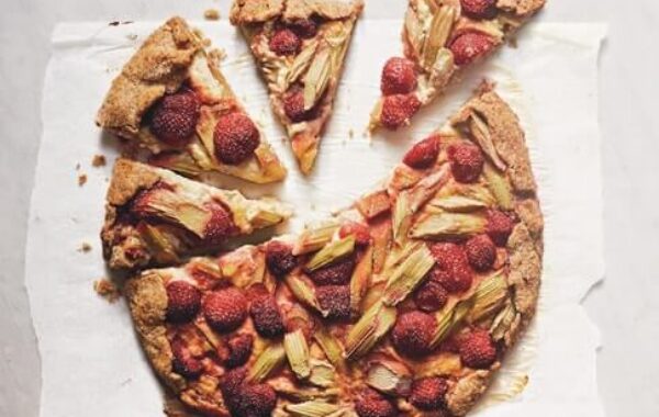 Rhubarb and strawberry galette with rose crème pâtissière Recipe