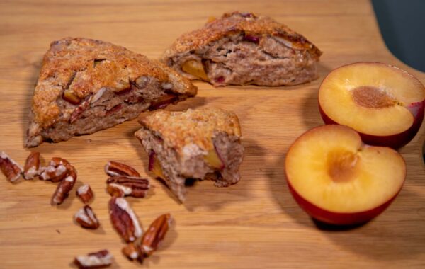 Savoury Scones Recipe with plums and bacon – dairy free