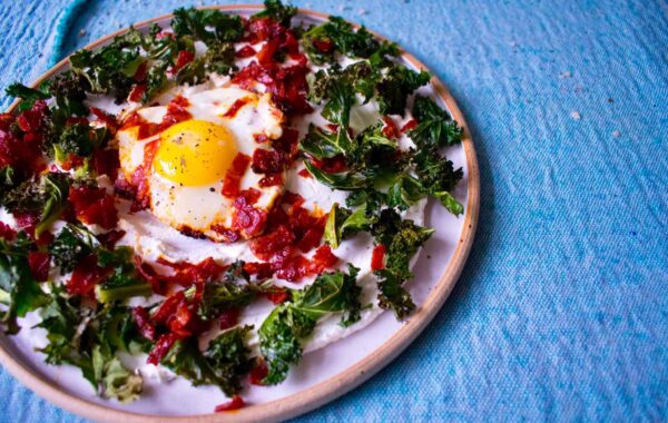 Niki’s Coconut Labneh with Crisped Kale and Chorizo Recipe