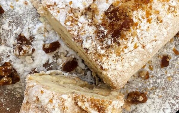 Coffee Meringue Roulade with Walnut Praline Recipe