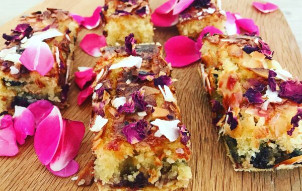 Sour Cherry, Coconut and rose bars recipe