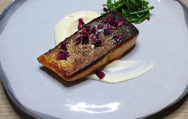Harissa, rose and orange salmon recipe