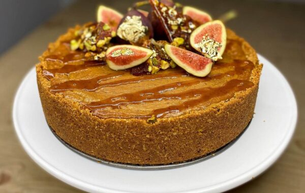 Fig and Sumac Caramel Baked Cheesecake Recipe