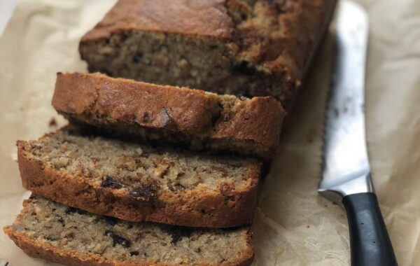 Banana, dark chocolate & hazelnut bread recipe