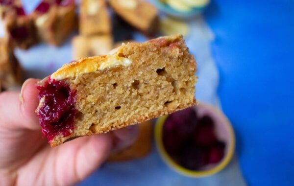 White Chocolate and Summer Berry Blondies Recipe