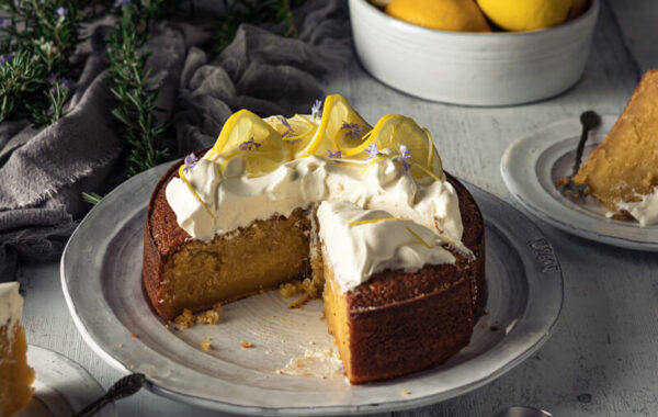 Olive oil cake with lemon & rosemary recipe