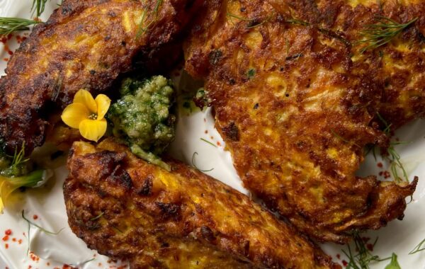 Yellow Courgette Fritters recipe
