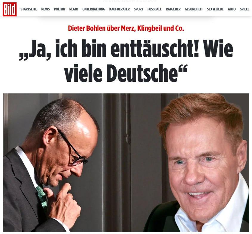 Zakladateľ #Modern #Talking v rozhovore pre #Bild uviedol, že kancel&aacute;r Friedrich Merz