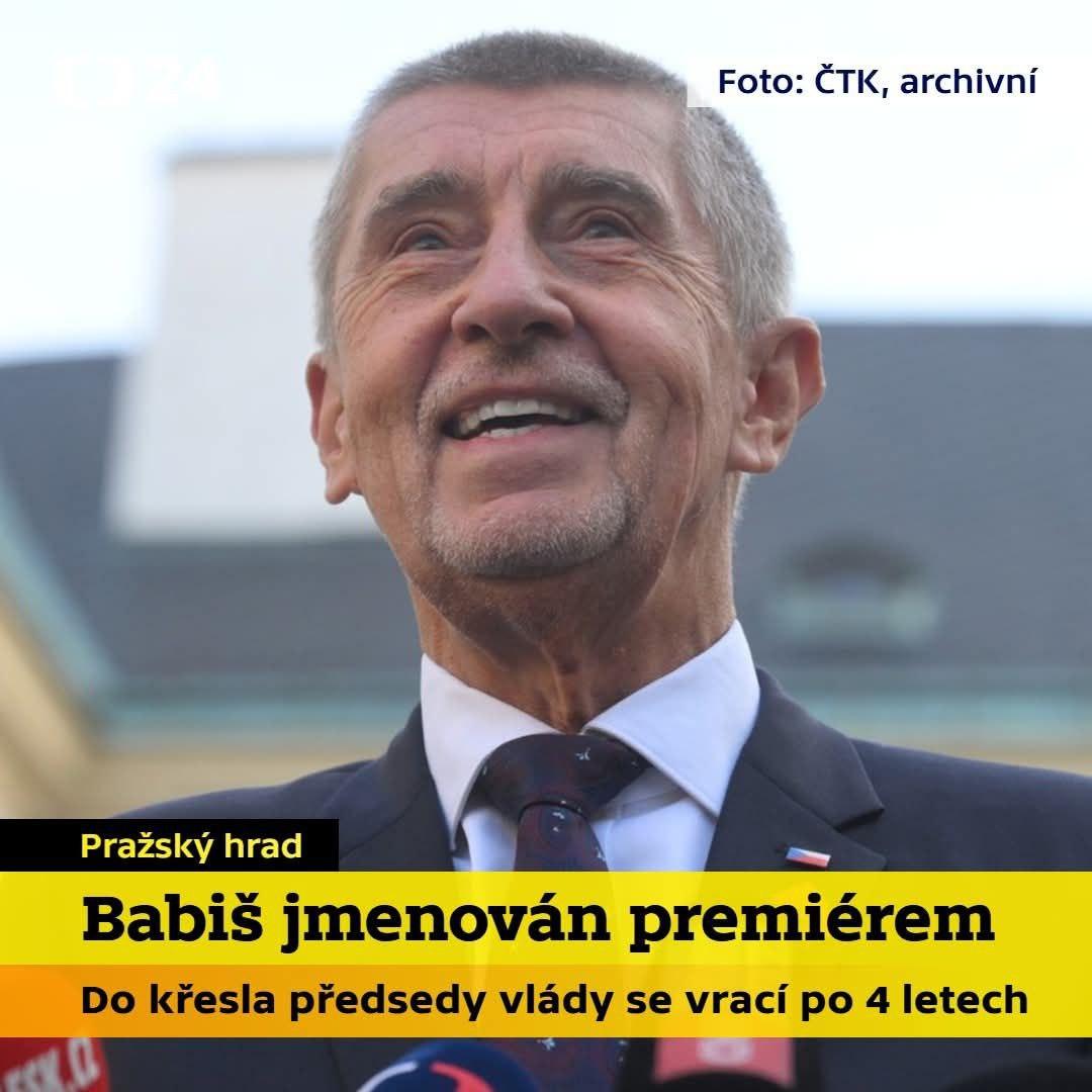 Predseda hnutia ANO Andrej Babi&scaron; sa stal nov&yacute;m premi&eacute;rom ČR

&bull; Do funkcie