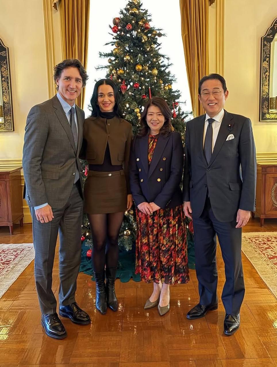 Singer Katy Perry made her first diplomatic visit with Trudeau. The couple met with former Japanese