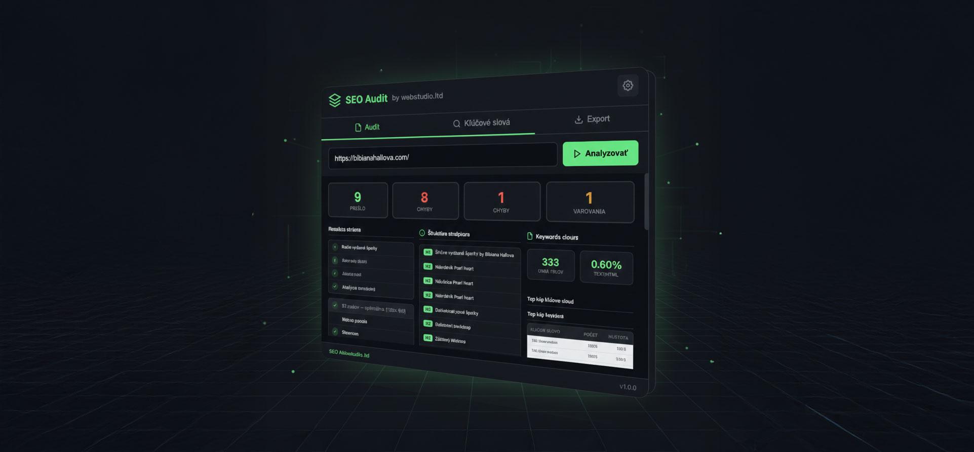 SEO Audit by webstudio.ltd - Profesion&aacute;lne Chrome roz&scaron;&iacute;renie pre