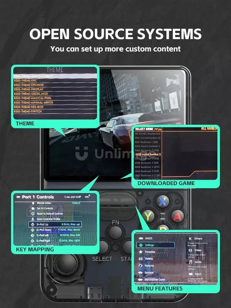 Portable handheld game console R36S Retro Handheld IPS 3.5 inch 640x480 ...