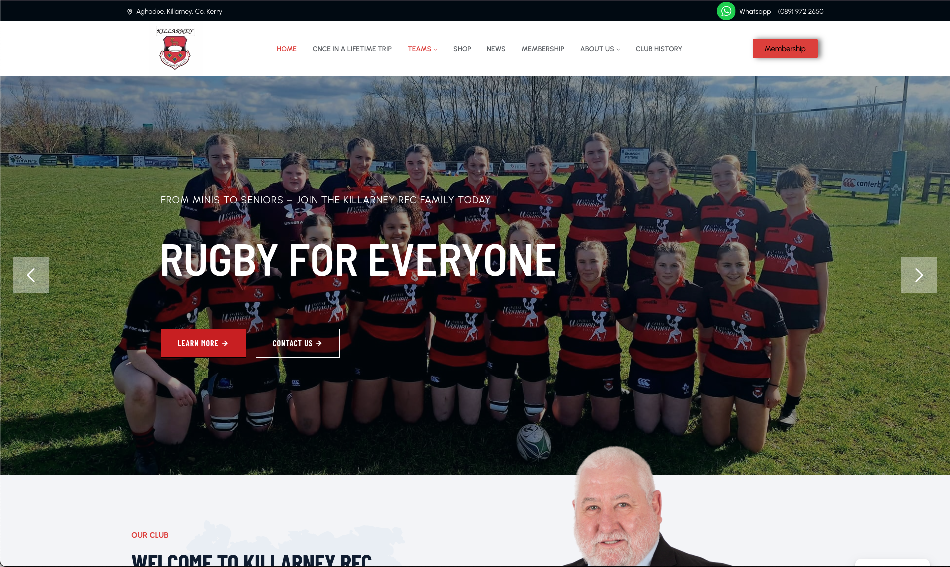 killarneyrugby.com website