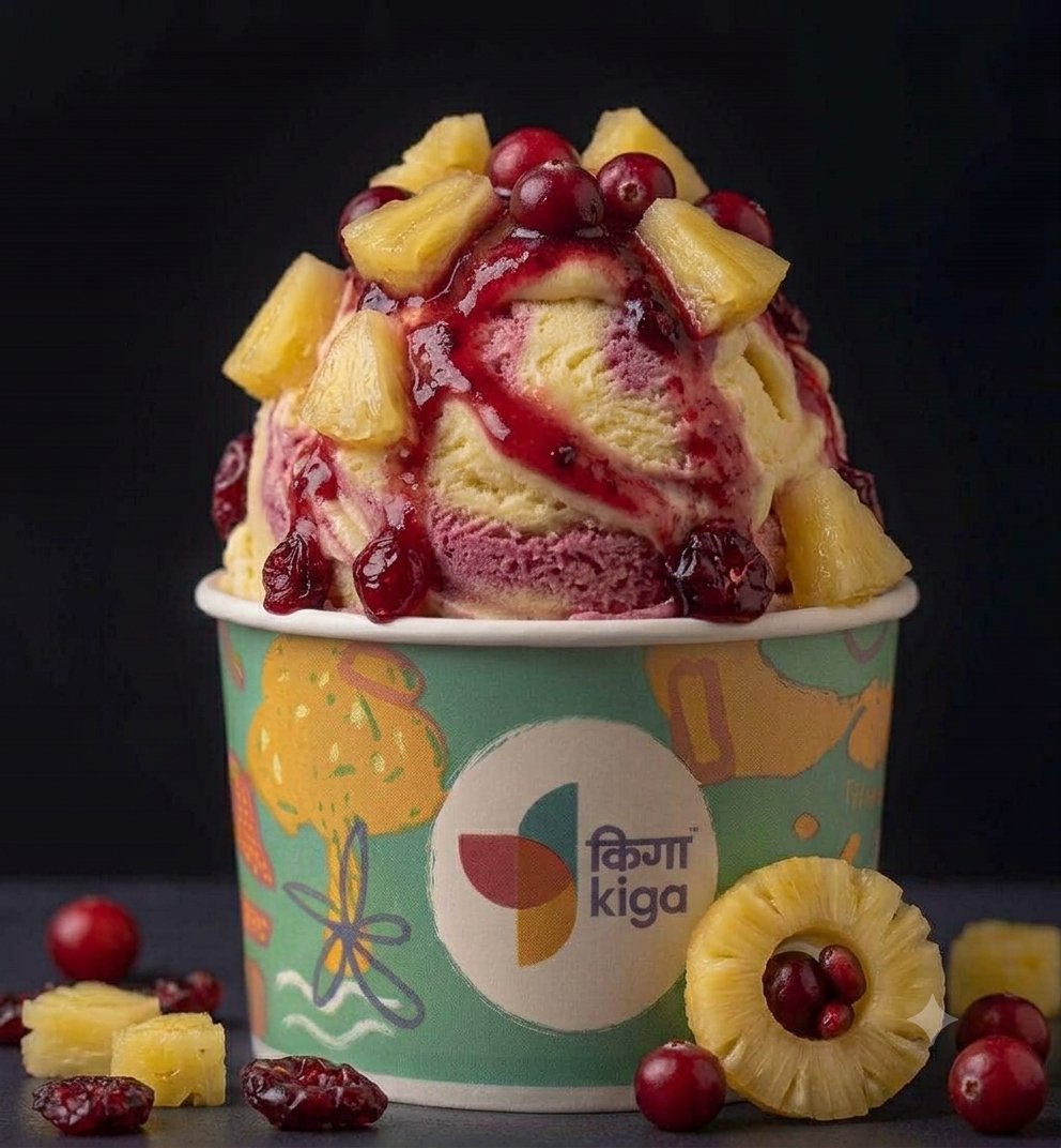Pineapple Cranberry Ice cream