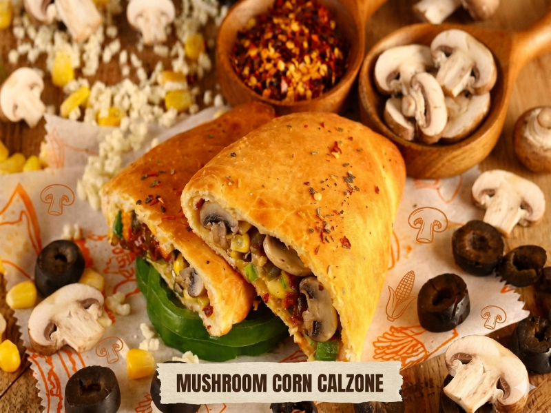 Mushroom Corn Calzone