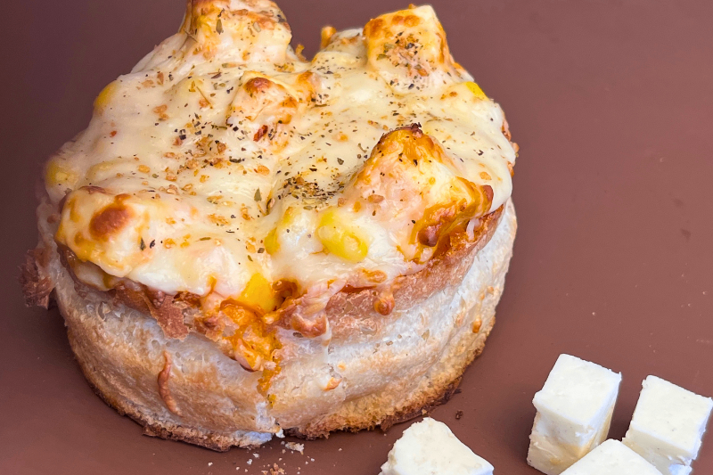 Paneer Corn Burger Pizza