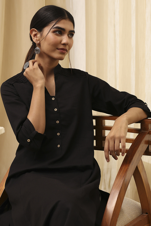 Biba Cotton Kurta Black