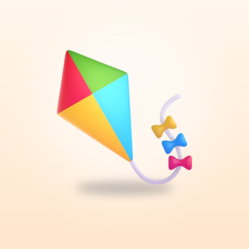 Rainbow Kite with Flying String
