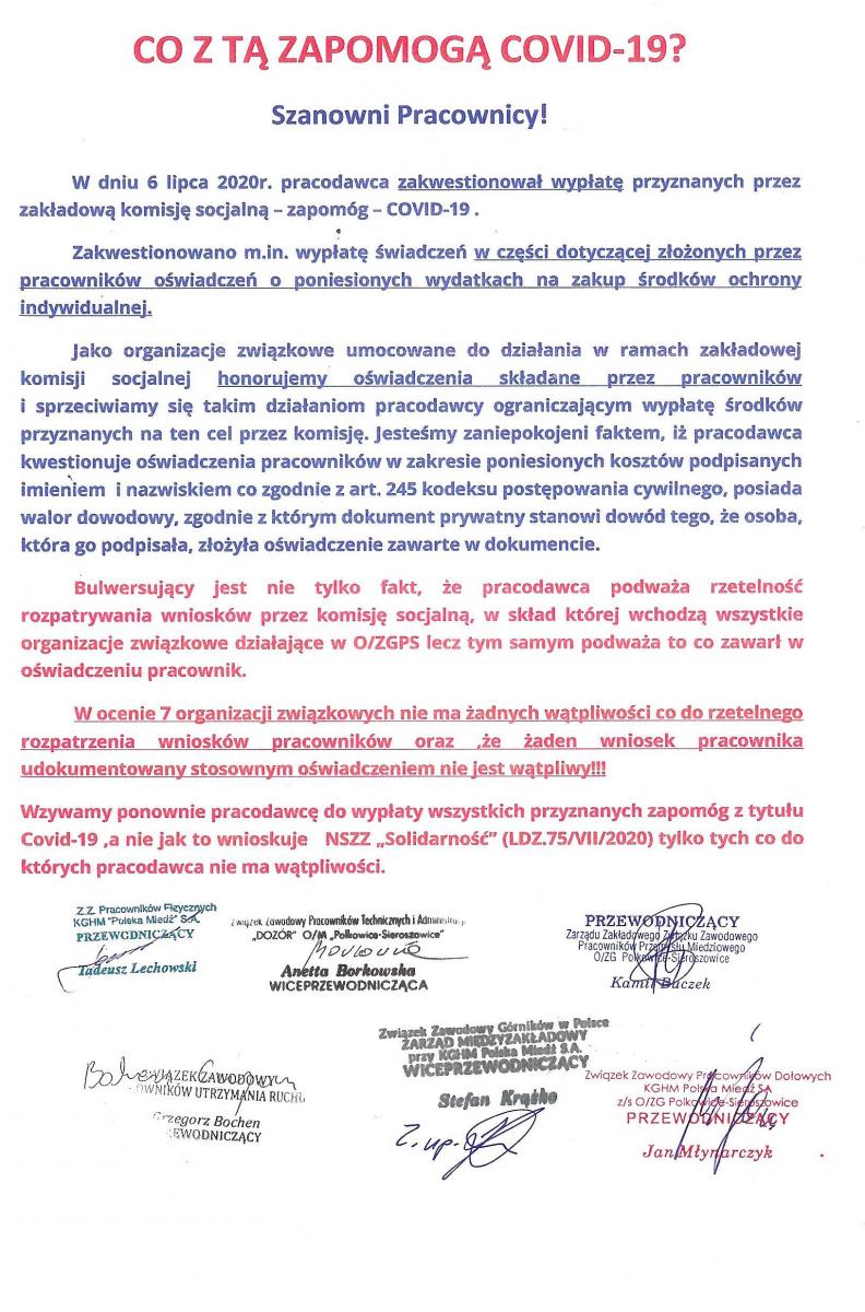 Zapomoga Covid-19