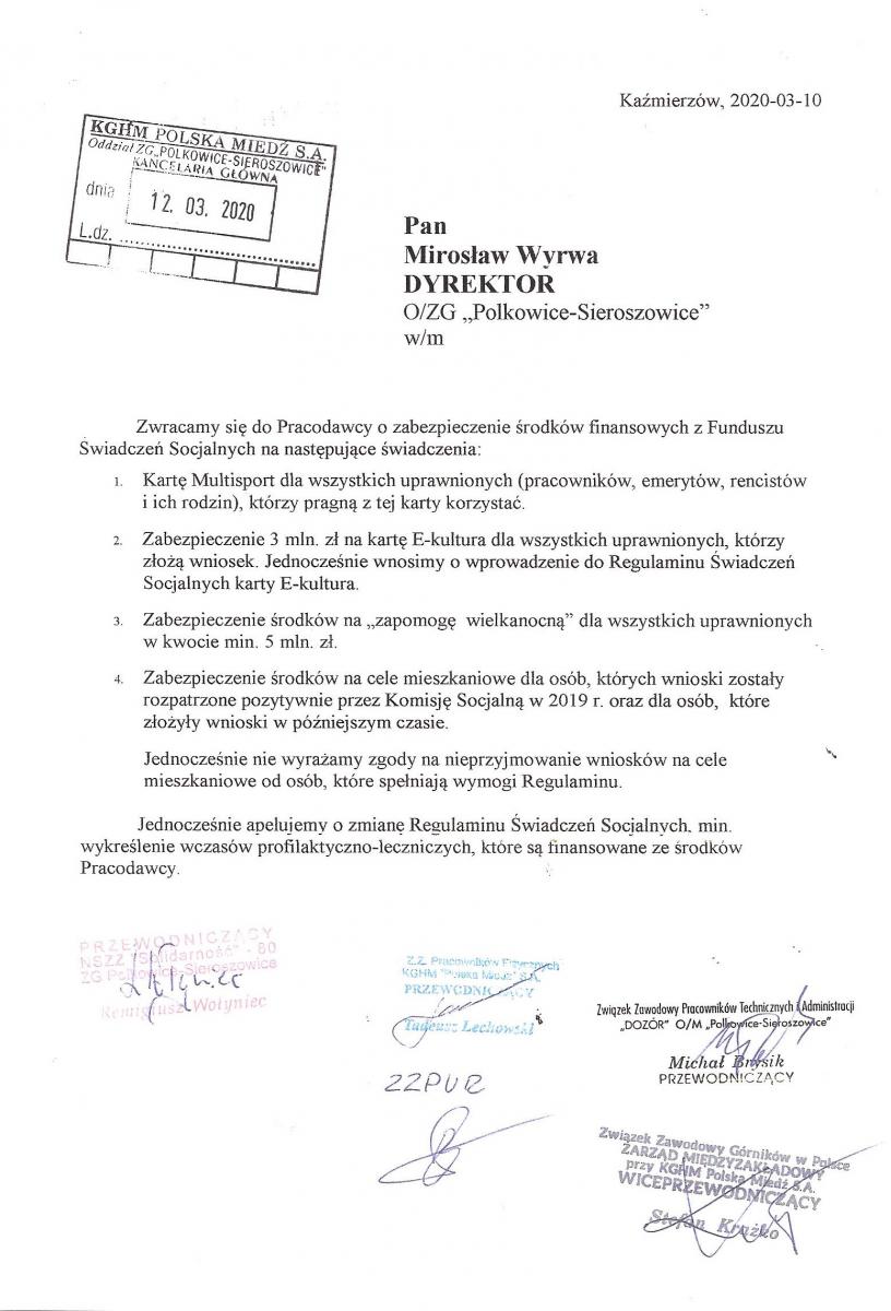 Zdjęcie 1 - Pismo do Dyrektora Naczelnego